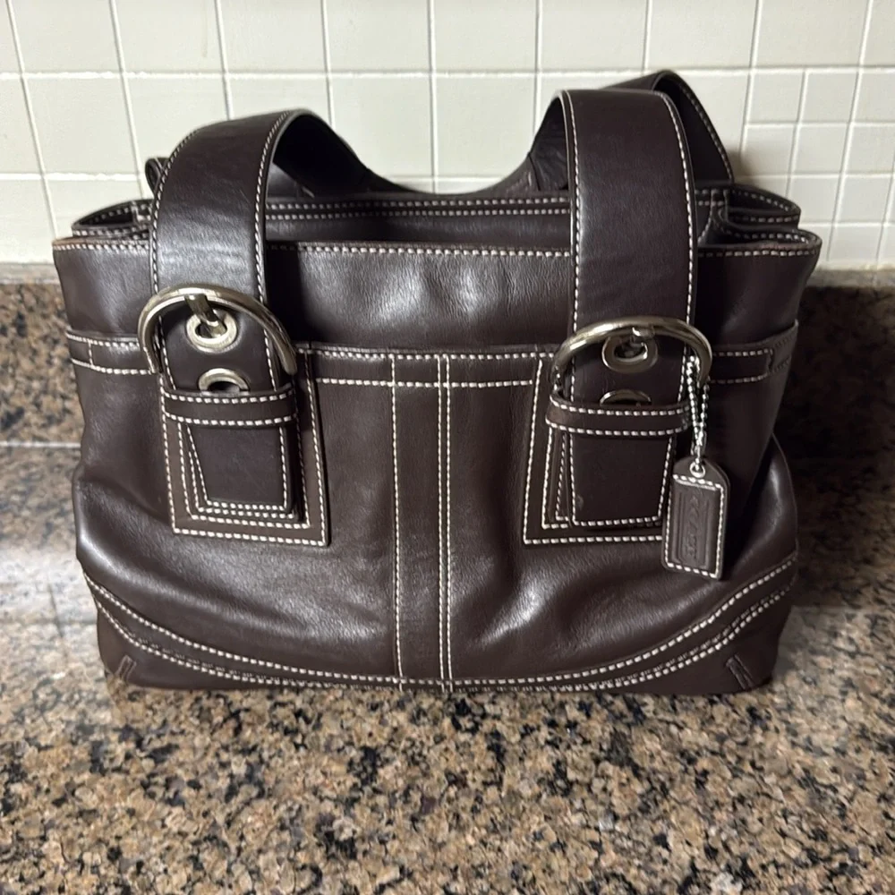 Bags | Vintage Coach Satchel Soho Brown Leather Shoulder Bag F1911